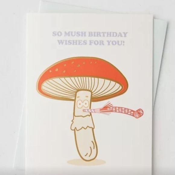 Mushroom Birthday Wishes Card (FLiPSiDE Blanket Towel Bundles Only) - Picture 1 of 3